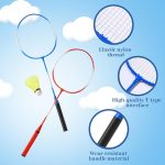 8 Pieces Badminton Rackets Set with 12 Badminton and 4 Carrying Bag, Shuttlecocks Lightweight Ball Racquets Equipment Set for Adults and Teenagers